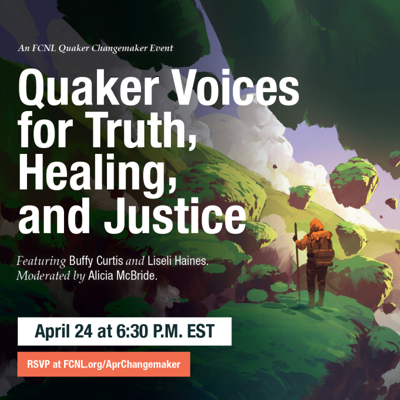 Graphic for Quaker Voices for Truth, Healing, and Justice