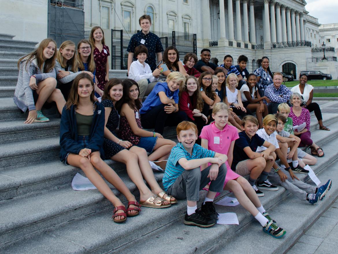 Tandem Friends School students on the Capitol Steps