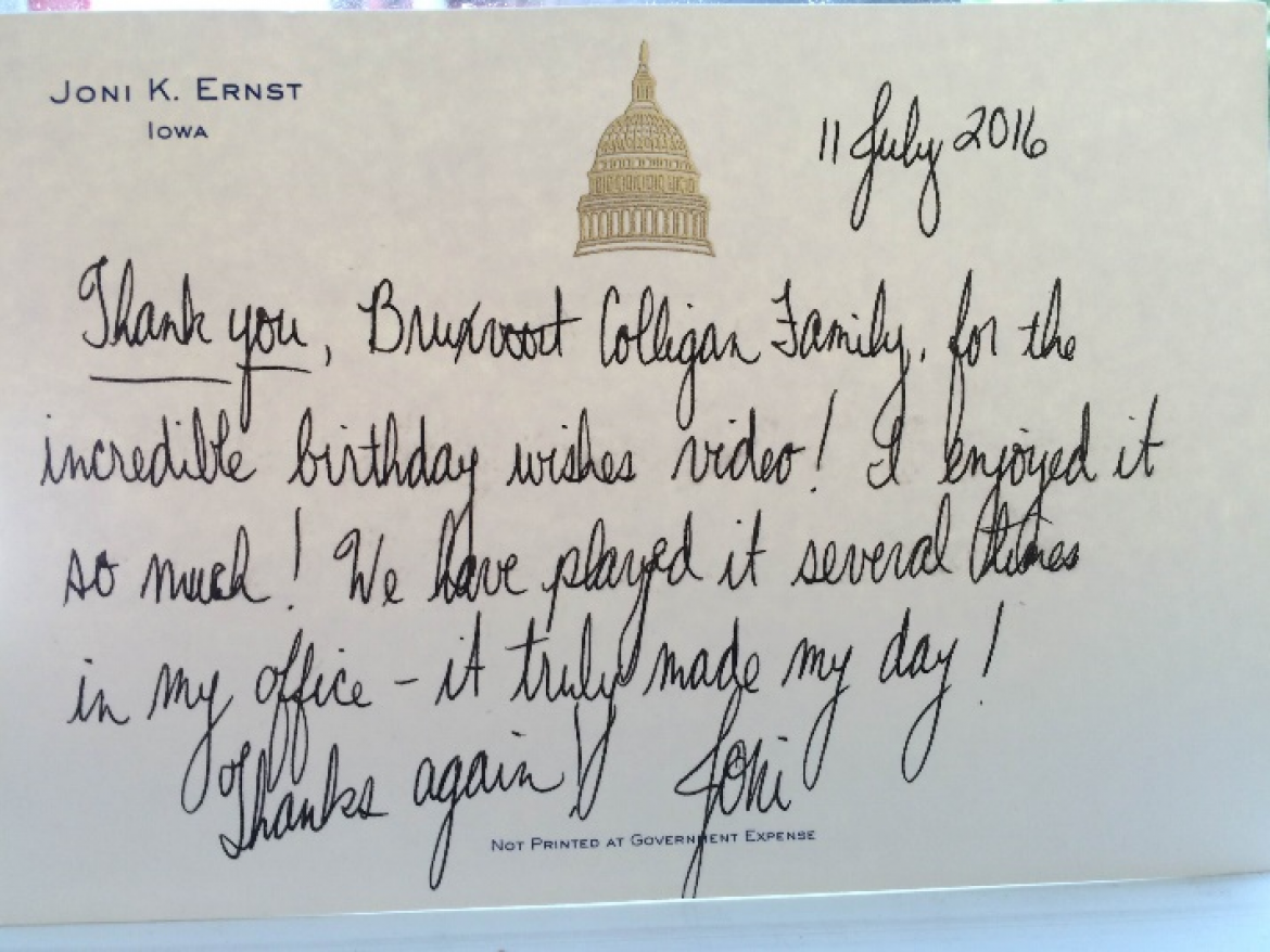 Ernst Thank-You Note to Waterloo AT