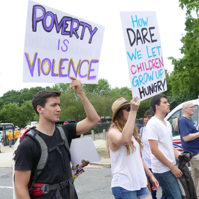 "Poverty is Violence" sign at the Poor Peoples Campaign March