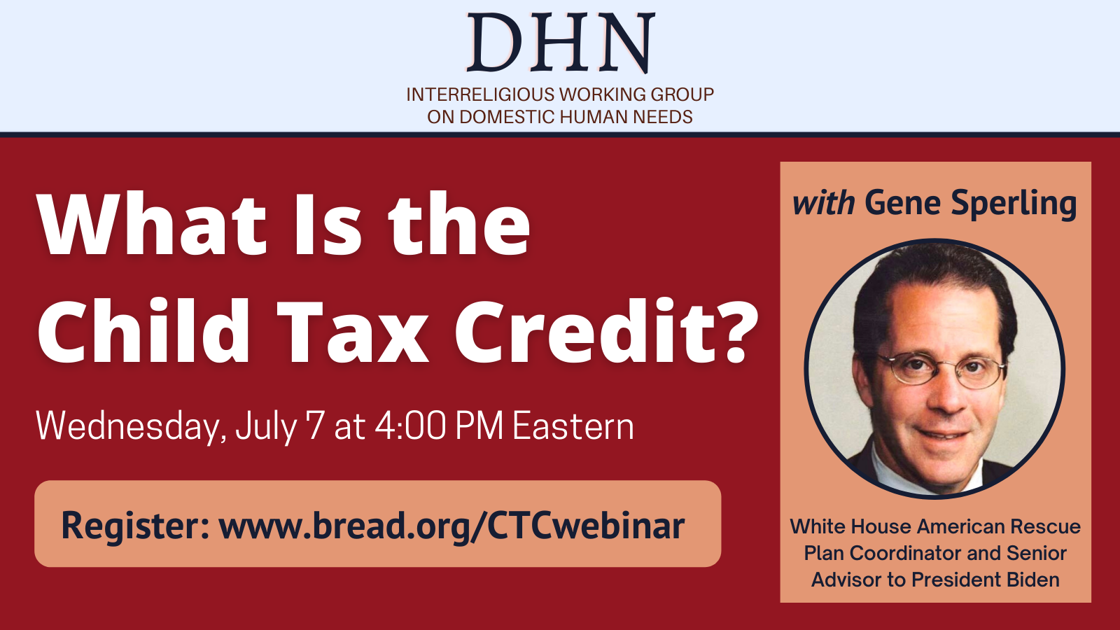 Webinar on the Child Tax Credit.