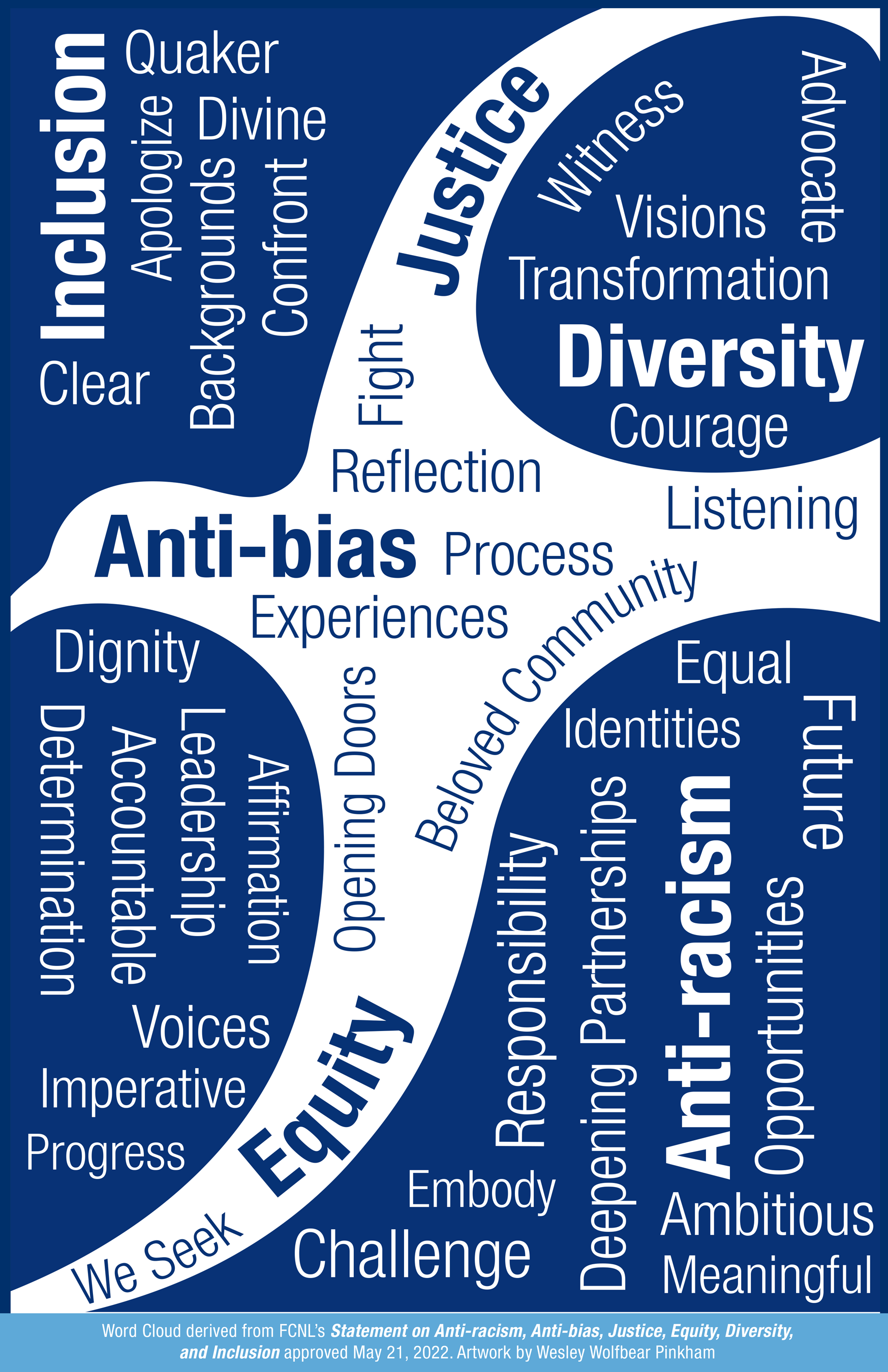 FCNL's Anti-racism, Anti-bias, Justice, Equity, Diversity, and Inclusion poster