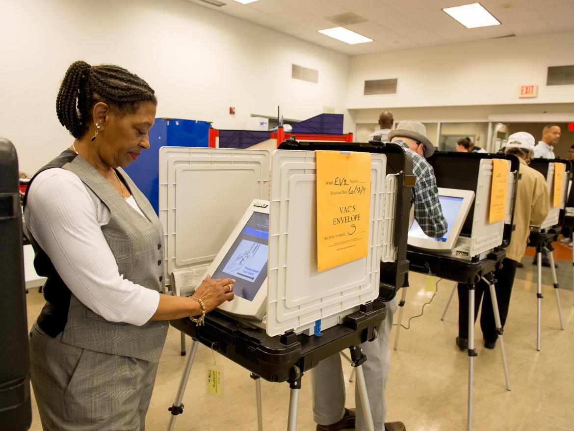 Baltimore voters cast their ballots during early voting 2014.