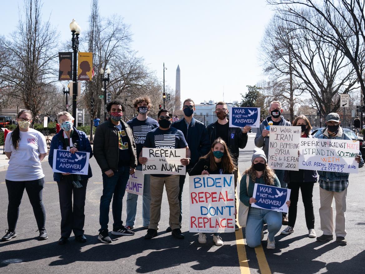DC Advocacy Team rallies in front of White House for AUMF repeal