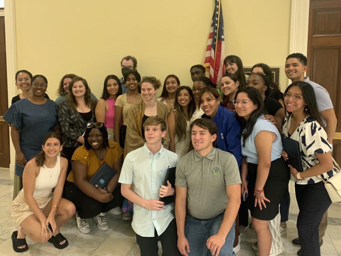 Cohort of 2023-2024 Advocacy Corps members following a meeting on capitol hill