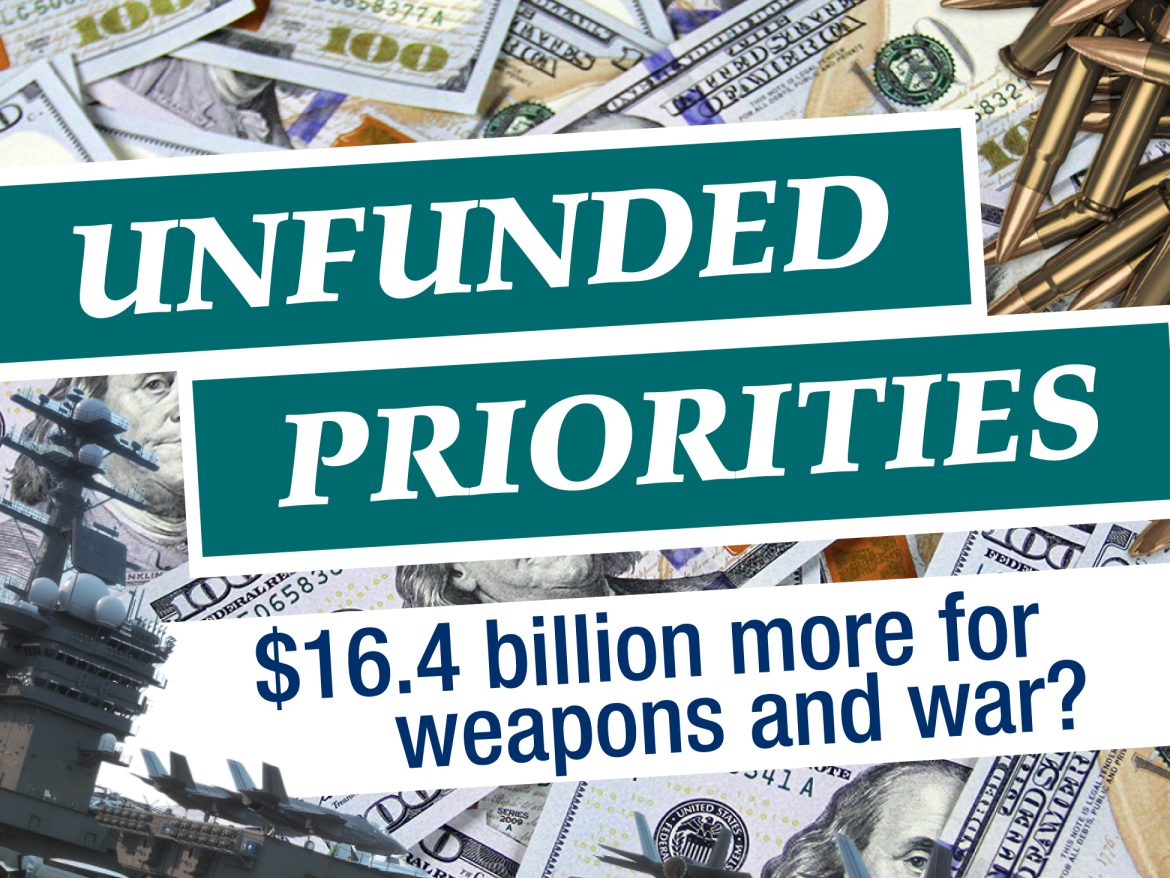 Undfunded Priorities: $16.4 billion more for more weapons and war?