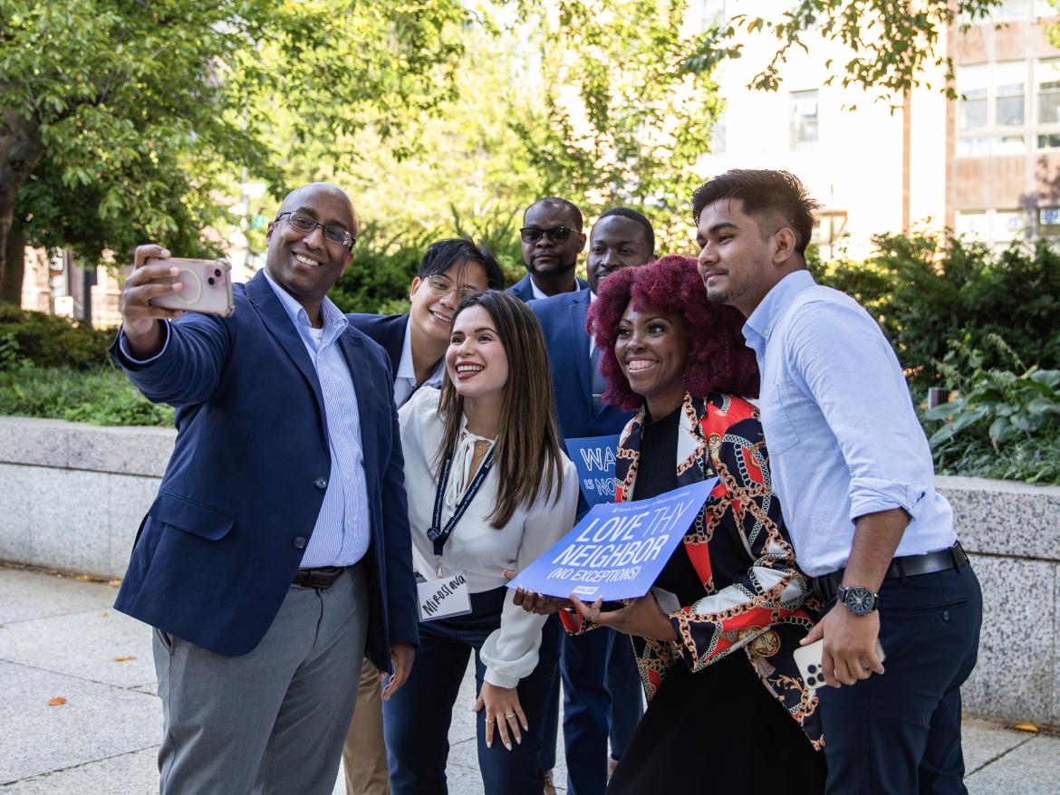 diaspora organizers taking a selfie