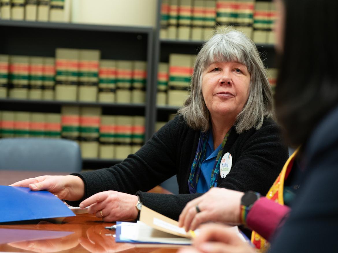 Jan Bronson at a meeting