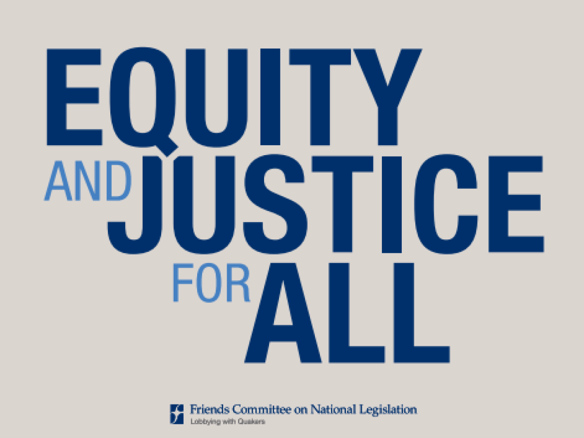 Equity and Justice for all sign