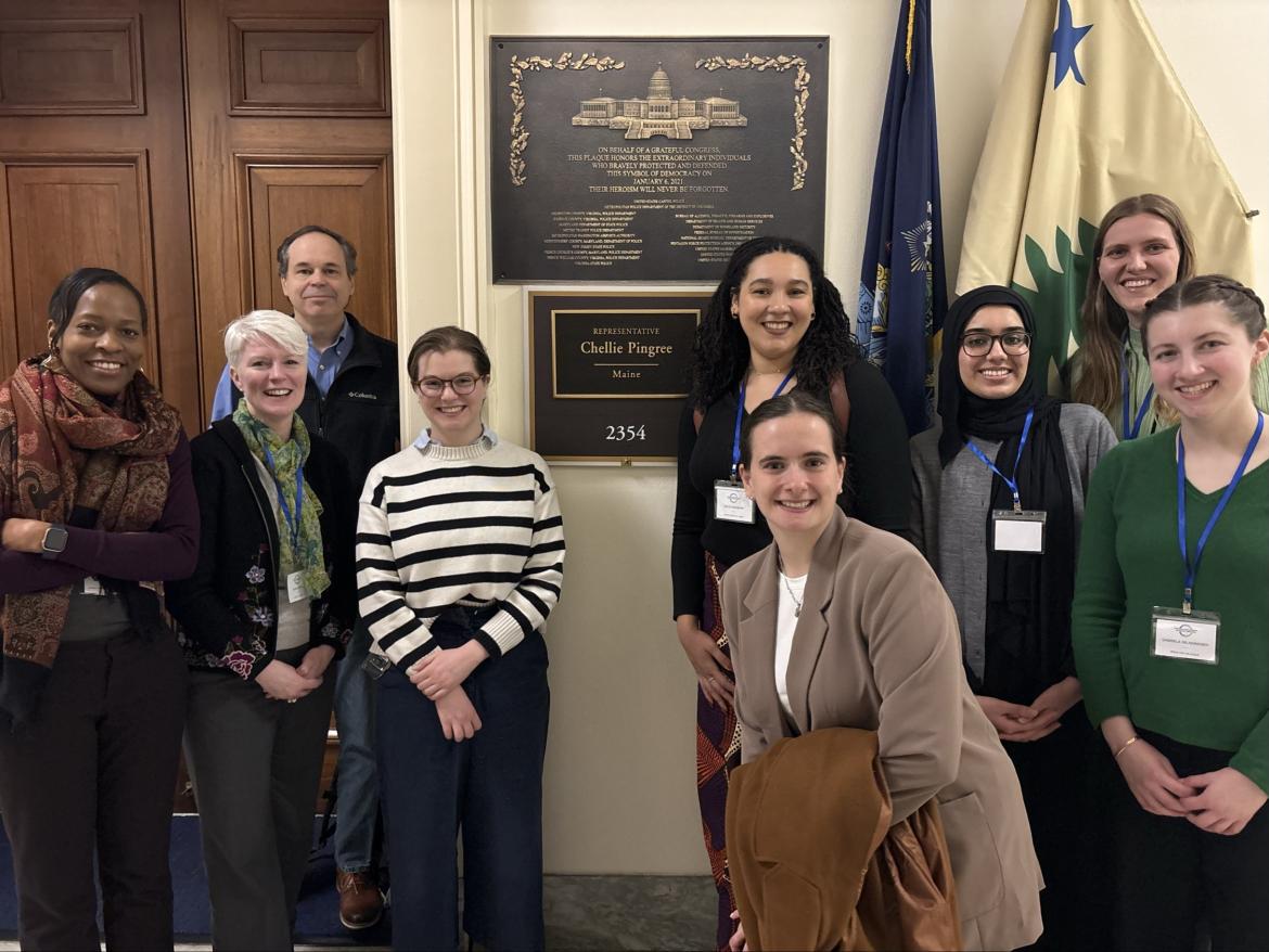 A group of advocates in front of a Congressional office