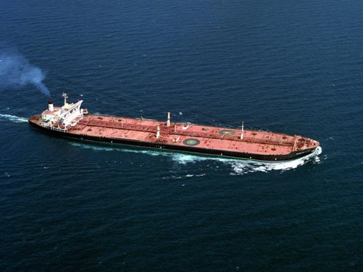 Oil tanker at sea