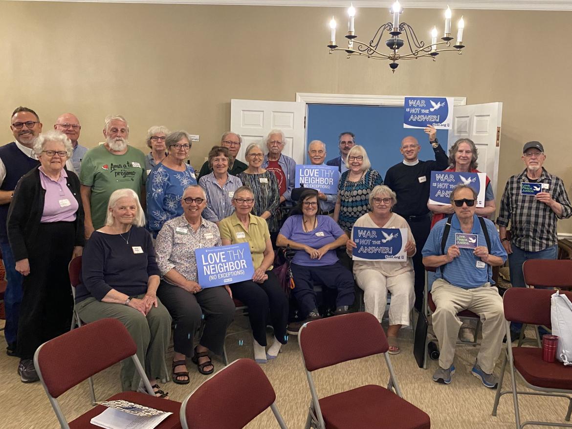 Indiana Faith Leaders with signs