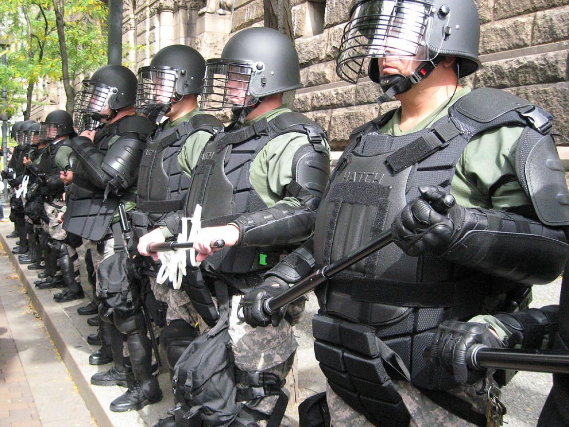 Pittsburgh police in riot gear. September 25, 2009