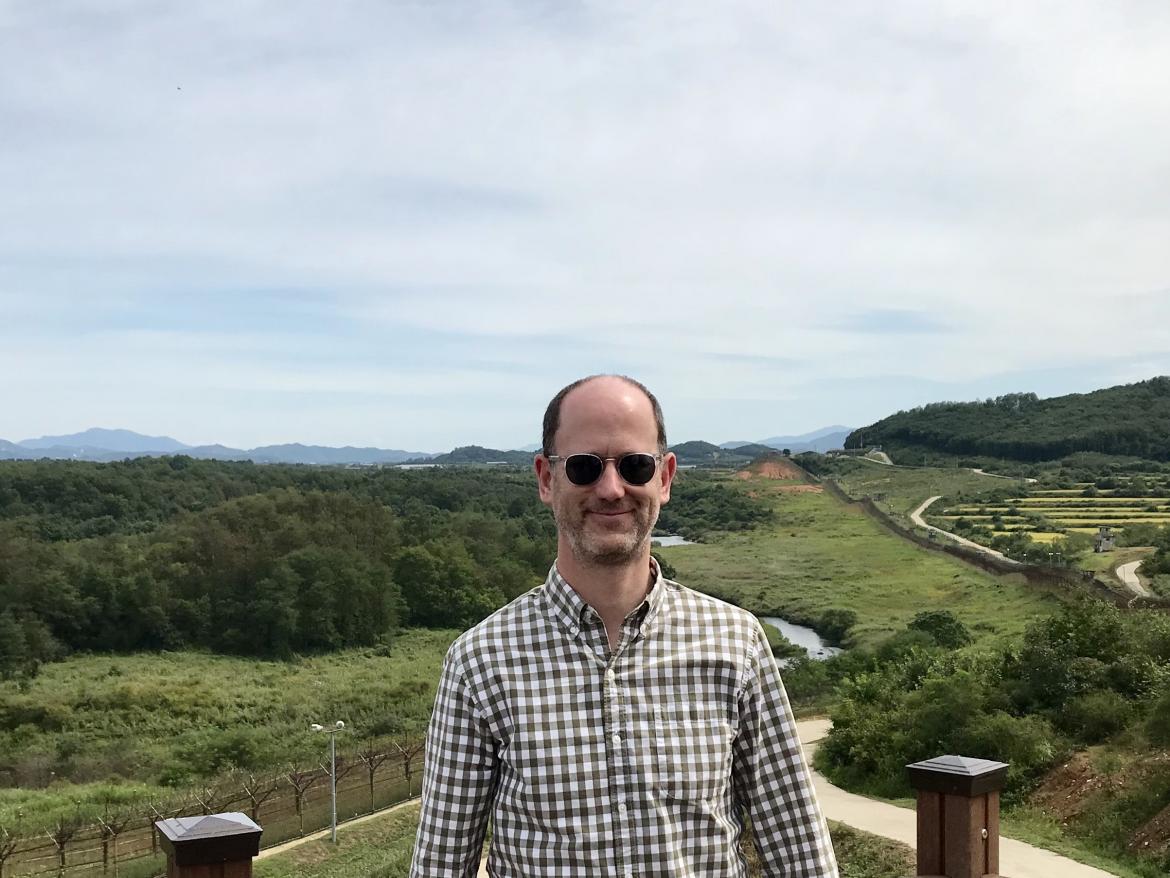 Anthony Wier at the South Korean side of the Demilitarized Zone, September 2019.