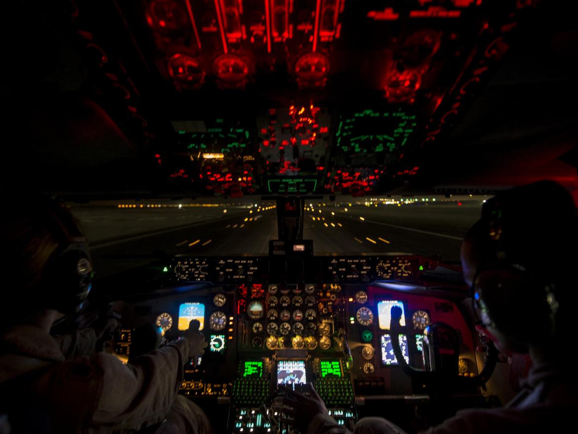 Cockpit of an f-15