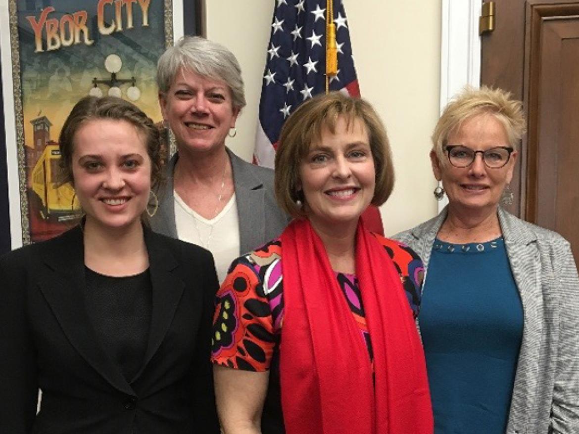 Spotlight: FCNL Meets with Rep. Kathy Castor
FCNL’s Diane Randall and Emily Wirzba accompanied Quaker Karen Putney on a meeting with House Select Committee on the Climate Crisis Chair Kathy Castor.