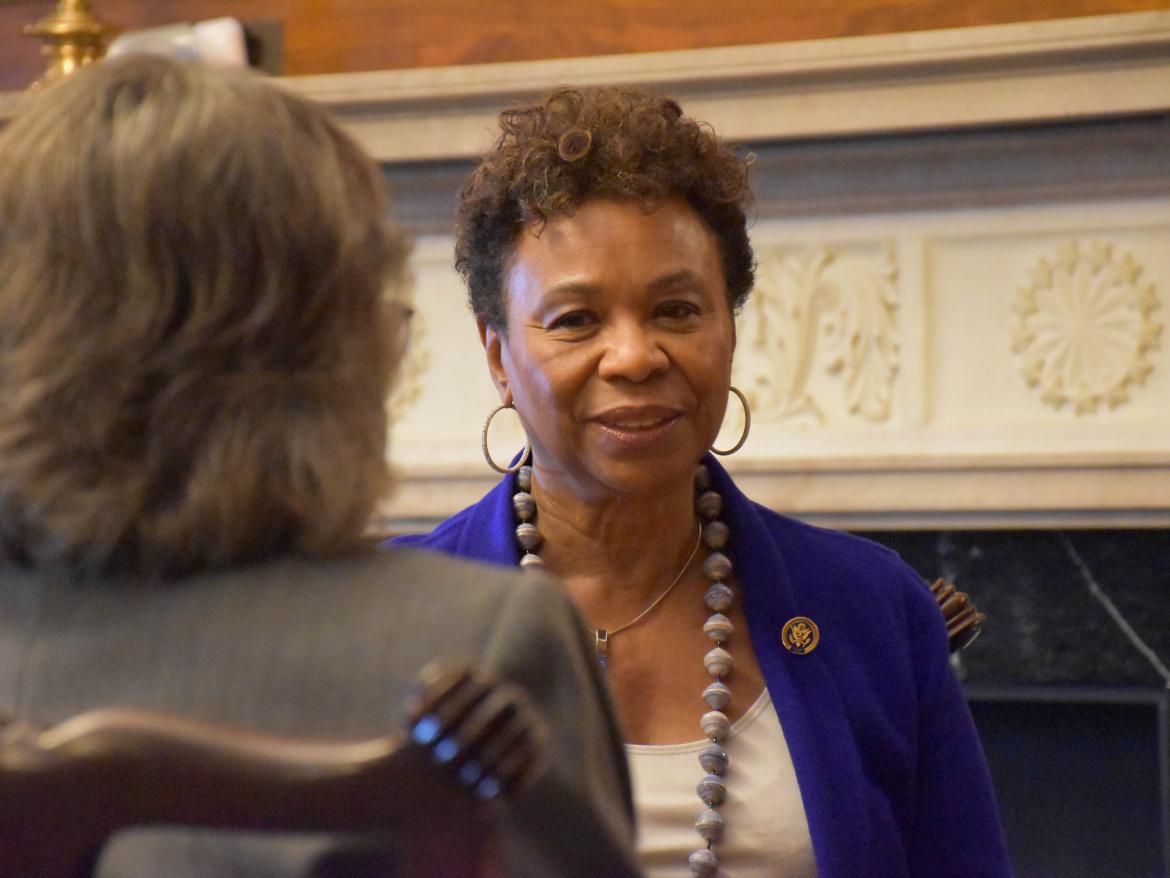 Rep. Barbara Lee (CA) meets with FCNL constituents, Annual Meeting 2017