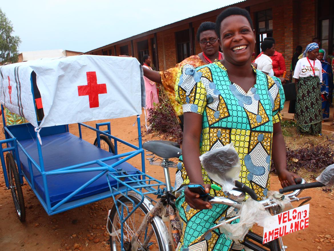 Woman with ambulance in Bujumbura, Burundi