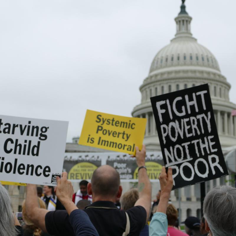 Marchers outside Capitol for Poor Peoples Campaign