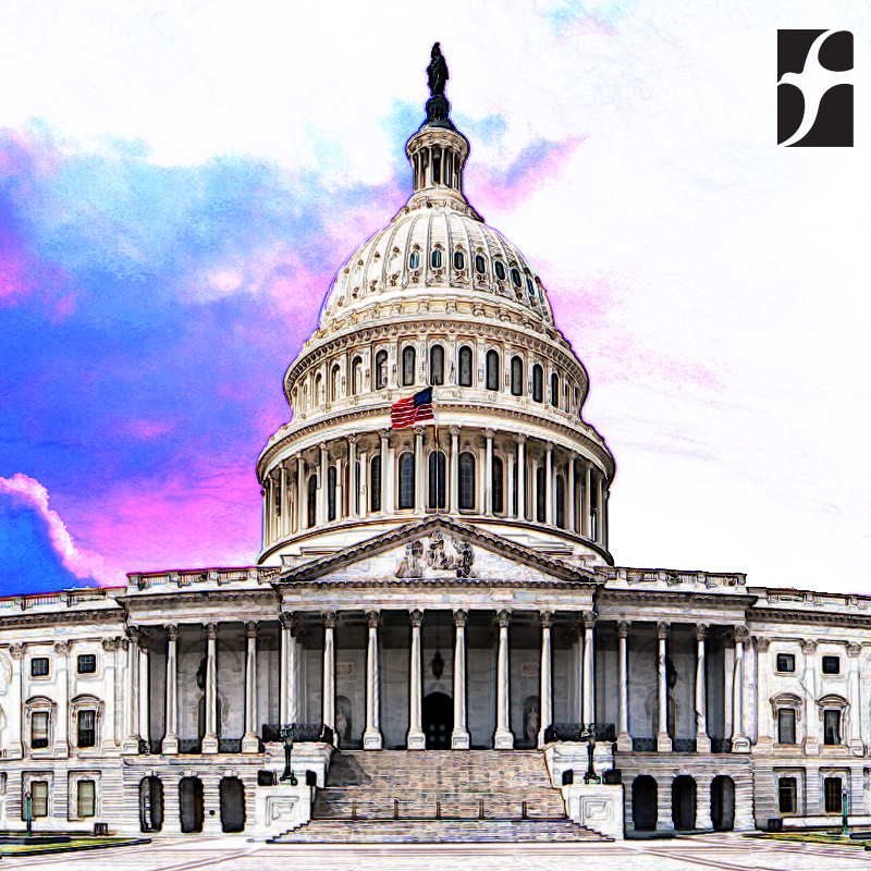 us capitol building with FCNL logo in upper right corner