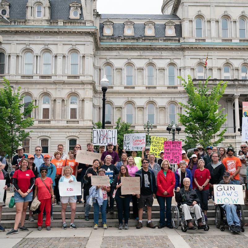Advocates at anti-gun violence rally in Baltimore, MD