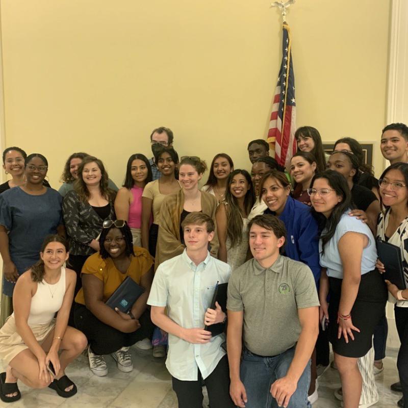 Cohort of 2023-2024 Advocacy Corps members following a meeting on capitol hill