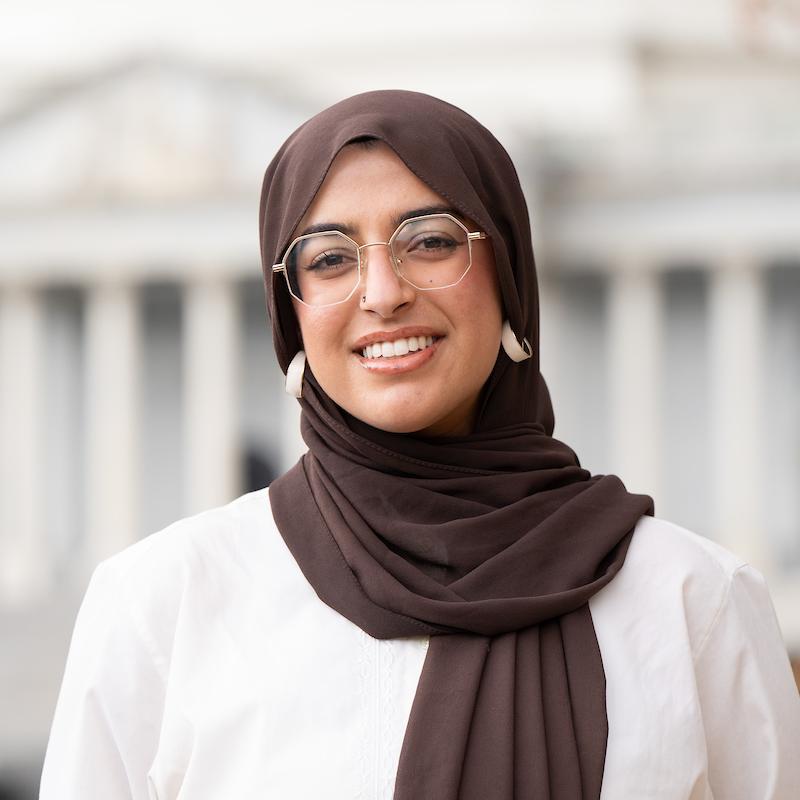 Hadiya Afzal in front of U.S. Capitol