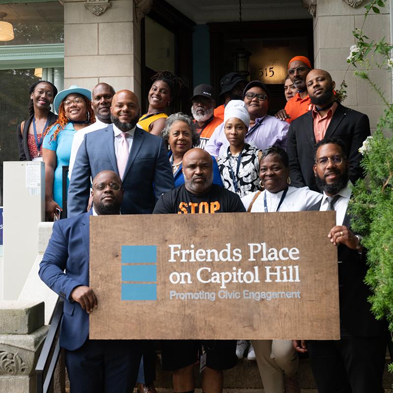 2024 Violence Interrupter Symposium with the Friends Place sign