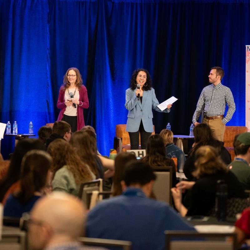 Four leaders welcoming people to Friends Changemaker Weekend