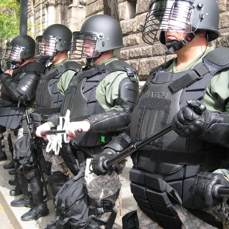 Pittsburgh police in riot gear. September 25, 2009