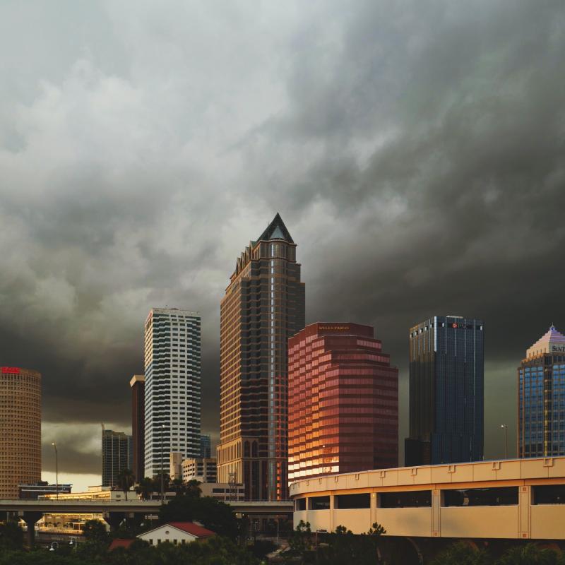 Storm over a city