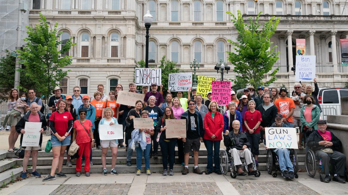Advocates at anti-gun violence rally in Baltimore, MD