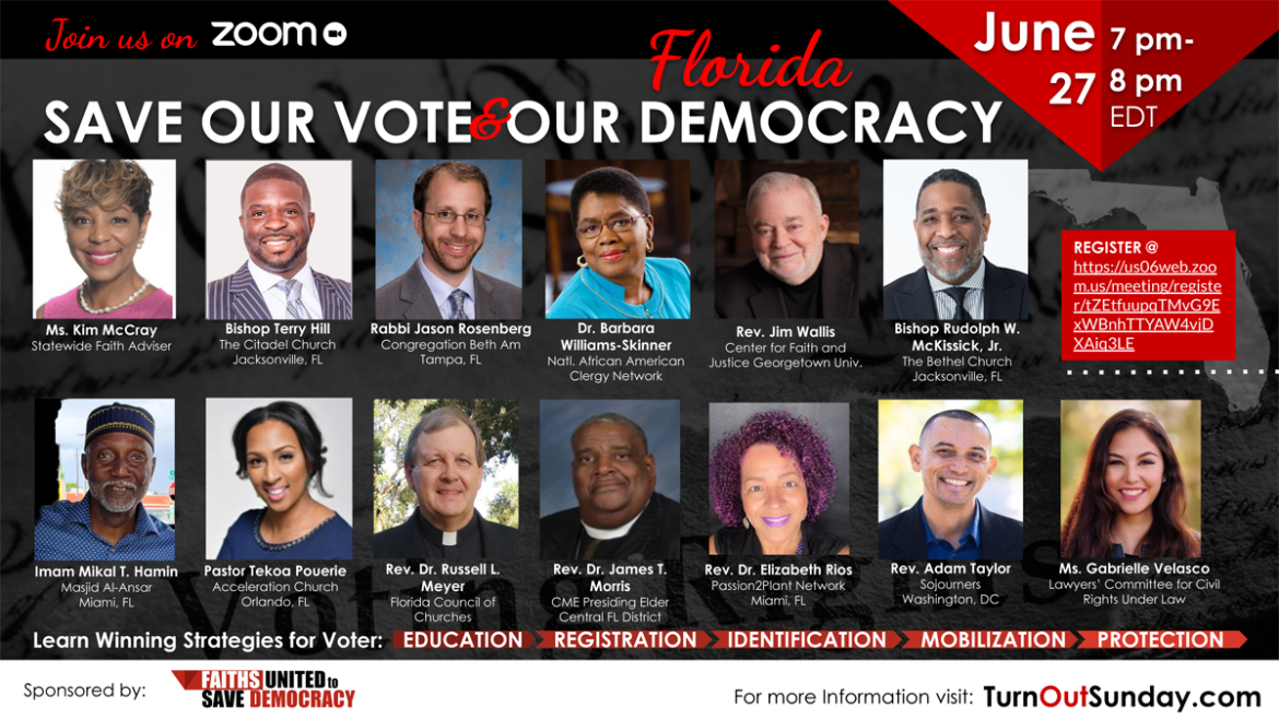 Florida Save Our Vote & Our Democracy event: June 27 at 7:00 p.m. EDT