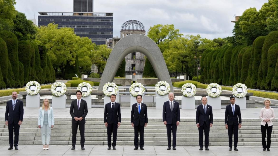 Leaders of G7 Nations lay wreaths at Peace Memorial Park in Hiroshima