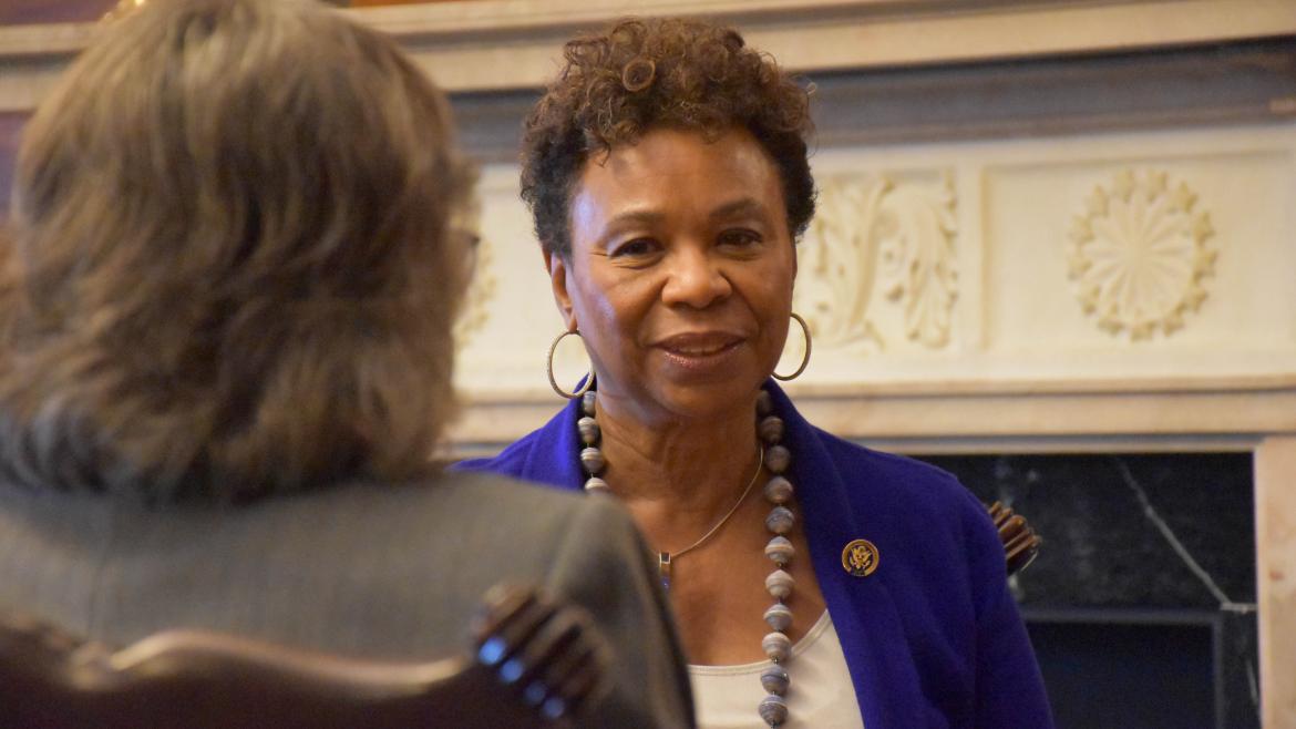 Rep. Barbara Lee (CA) meets with FCNL constituents, Annual Meeting 2017
